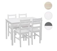 Ensemble de salle à manger - HWC - F77 - Bois massif - 4 places - Style rustique-cottage - Blanc