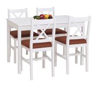 Mendler Set de Salle à Manger HWC-F77 10 cm Blanc Rembourrage Terre-Cuite