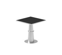 Ensemble De Salle À Manger Industriel en Acier Inoxydable, Canapé Incurvé Moderne avec Chaises en Cuir for Café, Guéridon en Métal Élégant for Bar, Salon Et Décoration De Bistro(F60CM)