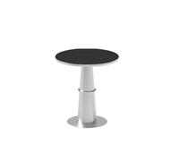 Ensemble De Salle À Manger Industriel en Acier Inoxydable, Canapé Incurvé Moderne avec Chaises en Cuir for Café, Guéridon en Métal Élégant for Bar, Salon Et Décoration De Bistro(E60CM)