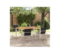 Ensemble de Salle à Manger Jardin 5 Pièces en Bois de Teck Solide 3334831