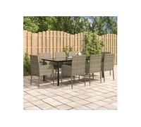Salon de Jardin avec Coussins Terrasse Patio Extérieur Résine Tressée vidaXL