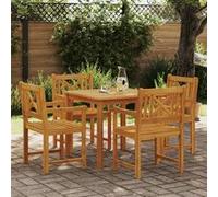 vidaXL Ensemble de salle à manger de jardin 3375657 – 5 pièces en bois massif Marron