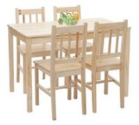 Ensemble de salle à manger MENDLER HWC-F77 bois massif 110 cm bois de pin finition lasure Marron G