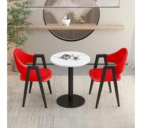 Ensemble de salle à manger moderne 3 pièces avec chaises rembourrées pour bureau, salle de réception, table ronde pour petites salles de conférence, idéal pour les réunions en club, café, cuisine