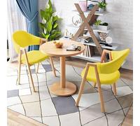 Ensemble de salle à manger moderne 3 pièces avec dessus en imitation marbre et 2 chaises, facile à assembler, pieds en bois massif, table de bistrot ronde pour salle à manger ou café, base ronde
