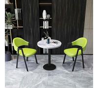 Ensemble de salle à manger moderne 3 pièces avec dessus en imitation marbre et 2 chaises, facile à assembler, pieds en bois massif, base ronde