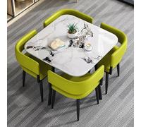 Ensemble de salle à manger moderne 4 pièces avec base en métal jaune, idéal pour cuisine, salle à manger, réception et bureau à domicile
