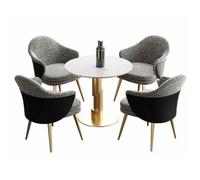 Ensemble de salle à manger moderne 4 pièces avec table et chaises pour cuisine et salle à manger, idéal pour les cafés et les magasins de thé au lait, finition noire (60 cm)
