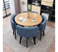 Ensemble de salle à manger moderne 4 pièces Table ronde avec chaises pour cuisine, bureau, salon, design compact pour les petits espaces, parfait pour la salle à manger, le travail ou la détente,