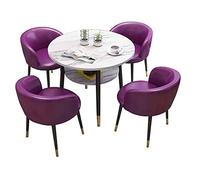 Ensemble de salle à manger moderne 5 pièces avec 4 chaises, petite table de salle à manger, balcon, bureau, meubles de bureau couleur violet vif