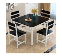 Ensemble de salle à manger moderne 5 pièces avec table rectangulaire et 4 chaises sans accoudoirs, cadre en métal, idéal pour les petits espaces, meubles de coin petit-déjeuner
