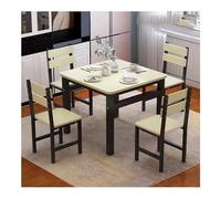Ensemble de salle à manger moderne 5 pièces avec table rectangulaire et 4 chaises sans accoudoirs, idéal pour les petits espaces et le coin petit-déjeuner