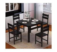 Ensemble de salle à manger moderne 5 pièces avec table rectangulaire et 4 chaises sans accoudoirs, idéal pour les petits espaces et les coins de petit-déjeuner