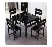 Ensemble de salle à manger moderne 5 pièces avec table rectangulaire et 4 chaises sans accoudoirs, parfait pour les petits espaces et le coin petit-déjeuner