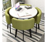 Ensemble de salle à manger moderne 5 pièces avec table ronde et chaises, meuble de petit déjeuner, bar et meubles de conférence, idéal pour cuisine, salle à manger, 80 x 75 cm, design élégant et