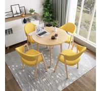 Ensemble de salle à manger moderne 5 pièces avec table ronde et chaises pour 4 petits espaces, meubles de cuisine et de salle à manger, table basse moderne, table à manger ronde simple pour petits