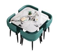 Ensemble de salle à manger moderne 5 pièces pour petits espaces, table de cuisine carrée/ronde avec 4 chaises, parfait pour les salles de réunion contemporaines et les salles à manger compactes