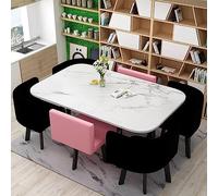 Ensemble de salle à manger moderne 7 pièces avec table de bar et chaises pour 6 personnes Idéal pour salle à manger, cuisine, restaurant, salon L 90 x 150 cm