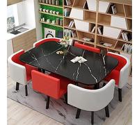 Ensemble de salle à manger moderne 7 pièces pour 6 personnes - Élégante table de cuisine et de bar avec chaises, parfait pour la salle à manger, la cuisine, le restaurant et la décoration du salon.