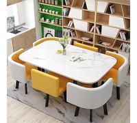 Ensemble de salle à manger moderne 7 pièces pour 6 personnes, table de bar élégante avec chaises, parfait pour la cuisine, la salle à manger, le restaurant et la décoration du salon.