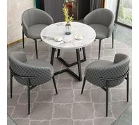 Ensemble de salle à manger moderne avec table gris foncé et 4 chaises - Meuble de cuisine élégant - Table de réception - Table de club - Meuble polyvalent pour salon et salle à manger - Parfait pour