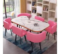 Ensemble de salle à manger moderne du milieu du siècle pour 6 personnes, table de cuisine et de bar élégante avec chaises, meubles de salle à manger élégants pour la maison, le restaurant et le salon