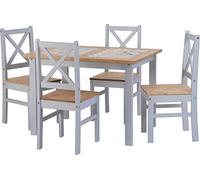 Ensemble de salle à manger moderne gris ardoise avec 4 chaises élégantes pour terrasse d'extérieur pour salle à manger