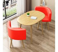 Ensemble de salle à manger moderne pour 2 personnes avec table ovale et chaises, ensemble compact de meubles de cuisine et de salle à manger, ensemble de table rouge élégant pour petits espaces
