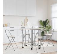 Ensemble de Salle à Manger Pliable Table et Chaises 5 pièces MDF Noir vidaXL