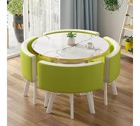 Ensemble de salle à manger pour 4 personnes avec table ronde de 80 cm Compact B16 Table et chaise Combo Idéal pour les petits espaces Meubles de salle à manger modernes Parfait pour les repas de