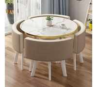 Ensemble de salle à manger pour 4 personnes avec table ronde de 80 cm et chaises compactes B16, parfait pour les petits espaces, meubles de salle à manger modernes