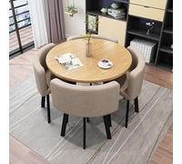 Ensemble de salle à manger pour 4 personnes - Table ronde avec chaises, ensemble de table de cuisine compact pour décoration d'intérieur moderne