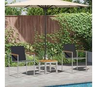 Ensemble de salle à manger pour jardin 3 pcs Marron et Noir Mobilier à vidaXL vi