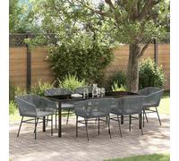 Ensemble de salle à manger pour jardin Acier enduit de poudre à fresco vidaXL vi