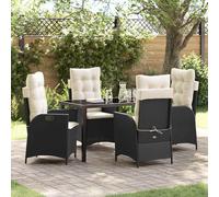 vidaXL Ensemble de jardin 5 pcs noir Poly-Rattan