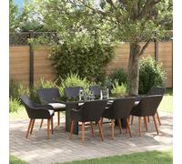 Ensemble de salle à manger pour jardin avec coussin polyrotin tables vidaXL vida