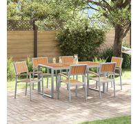 Ensemble de salle à manger pour jardin Bois d'Acacia Massif à terrasse vidaXL vi