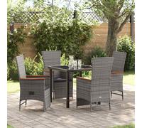 Ensemble de salle à manger pour jardin Gris polyrotin à terrasse table vidaXL vi