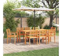 Ensemble de salle à manger pour jardin Marron Repas en extérieur Table vidaXL vi