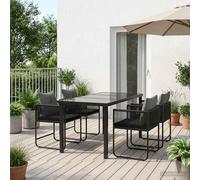 Ensemble de salle à manger pour jardin Noir et anthracite meubles Zen vidaXL vid