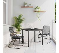 Ensemble de salle à manger pour jardin Noir Mobilier repas Alfresco vidaXL vidaX