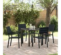Vidaxl Ensemble De Salle À Manger De Jardin 5 Pièces Noir Hdpe