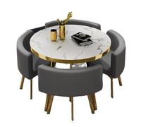 Ensemble de salle à manger rond 5 pièces avec 4 chaises - 80 x 75 cm - Meuble de cuisine et de maison élégant parfait pour salle à manger, restaurant et bureau - Design fonctionnel peu encombrant