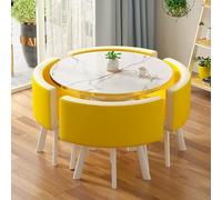 Ensemble de salle à manger rond au design moderne et simple avec chaises, solution d'économie d'espace pour les petites surfaces