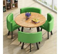 Ensemble de salle à manger rond de qualité supérieure 5 pièces - Table de qualité E1 avec 4 chaises élégantes pour cuisine, salle à manger, bar, bureau, extérieur, hôtel, boulangerie, salon