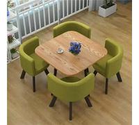 Ensemble de salle à manger rond de qualité supérieure 5 pièces - Une table et quatre chaises de qualité E1 - Bureau idéal pour cuisine, salle à manger, bar, bureau, extérieur, hôtel, café - 80 x 75 cm