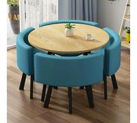 Ensemble de salle à manger rond élégant pour 4, table basse et chaises de conférence, décoration élégante de salle de réunion, parfait pour les salons de beauté et les cinémas, taille : Style28