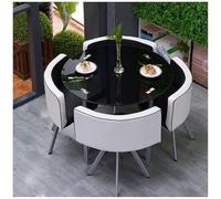 Ensemble de salle à manger rond et carré moderne pour 4 personnes avec chaises, table de bar et chaises élégantes, meubles de cuisine, parfait pour les petits espaces, décoration d'intérieur élégante