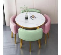 Ensemble de salle à manger rond moderne 5 pièces avec table compacte et chaises pour petits appartements, cuisines et salles à manger (80 cm)
